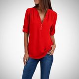 Aliah V-Neck Zip Blouse