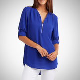 Aliah V-Neck Zip Blouse