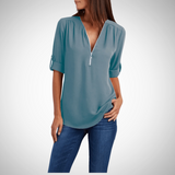 Aliah V-Neck Zip Blouse