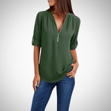 Aliah V-Neck Zip Blouse