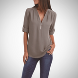 Aliah V-Neck Zip Blouse