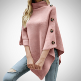 Ellanie Oversized Buttoned Poncho