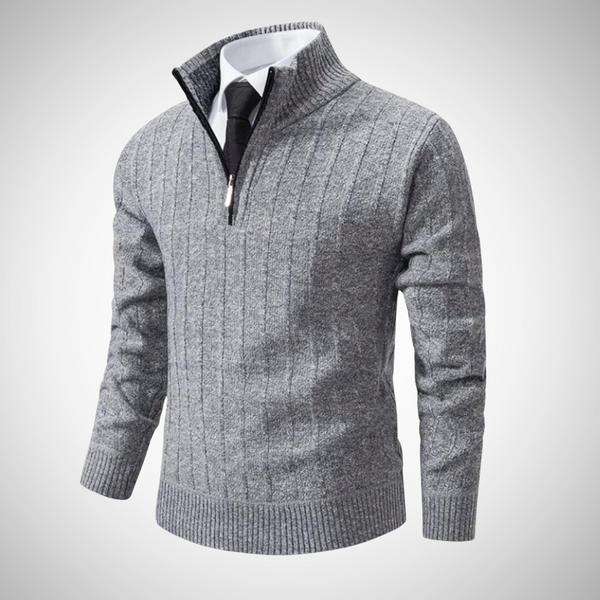 Piolo Rib Knit Quarter Zip Sweater