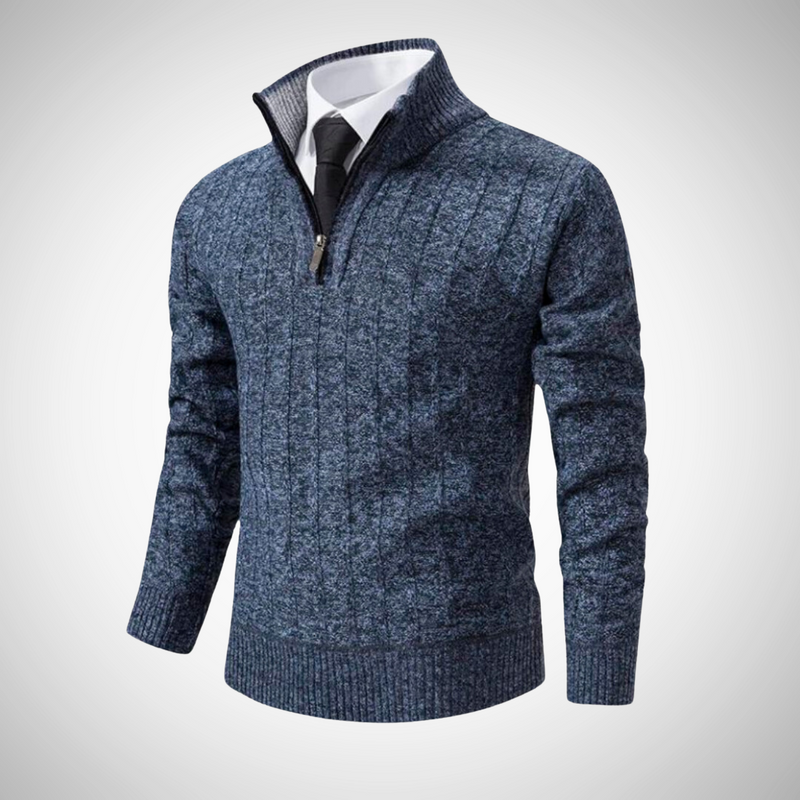 Piolo Rib Knit Quarter Zip Sweater