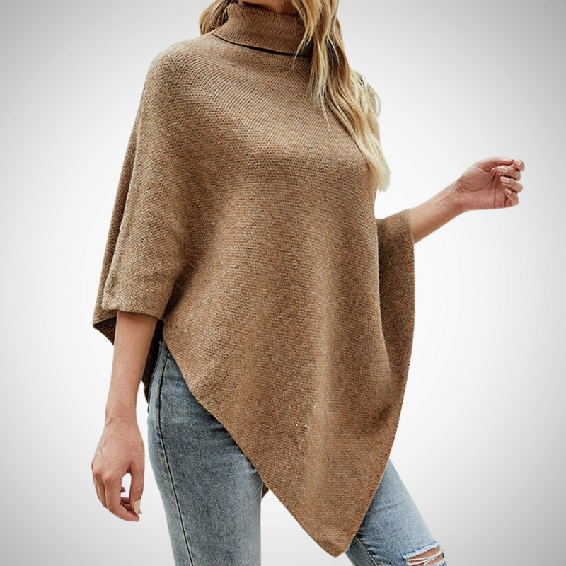 Isabella Button-Detail Knit Poncho