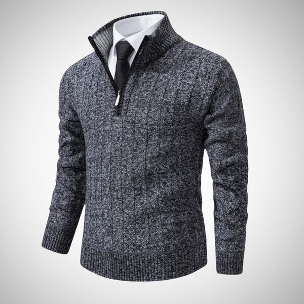 Piolo Rib Knit Quarter Zip Sweater