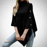 Ellanie Oversized Buttoned Poncho