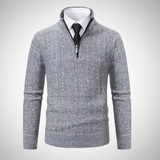 Piolo Rib Knit Quarter Zip Sweater