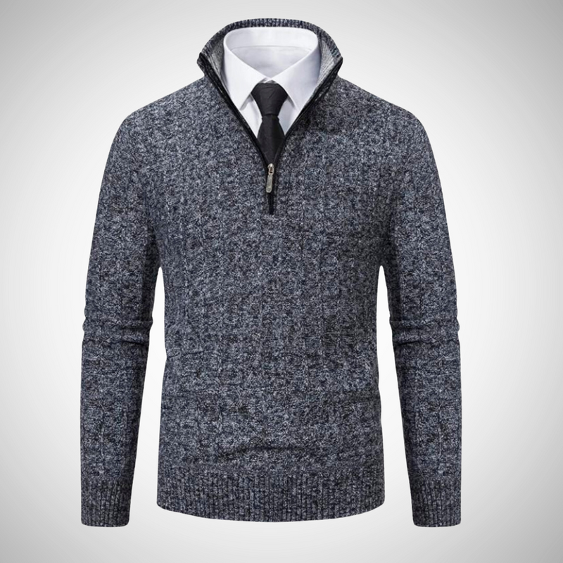 Piolo Rib Knit Quarter Zip Sweater