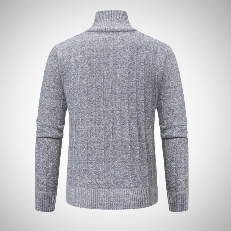 Piolo Rib Knit Quarter Zip Sweater