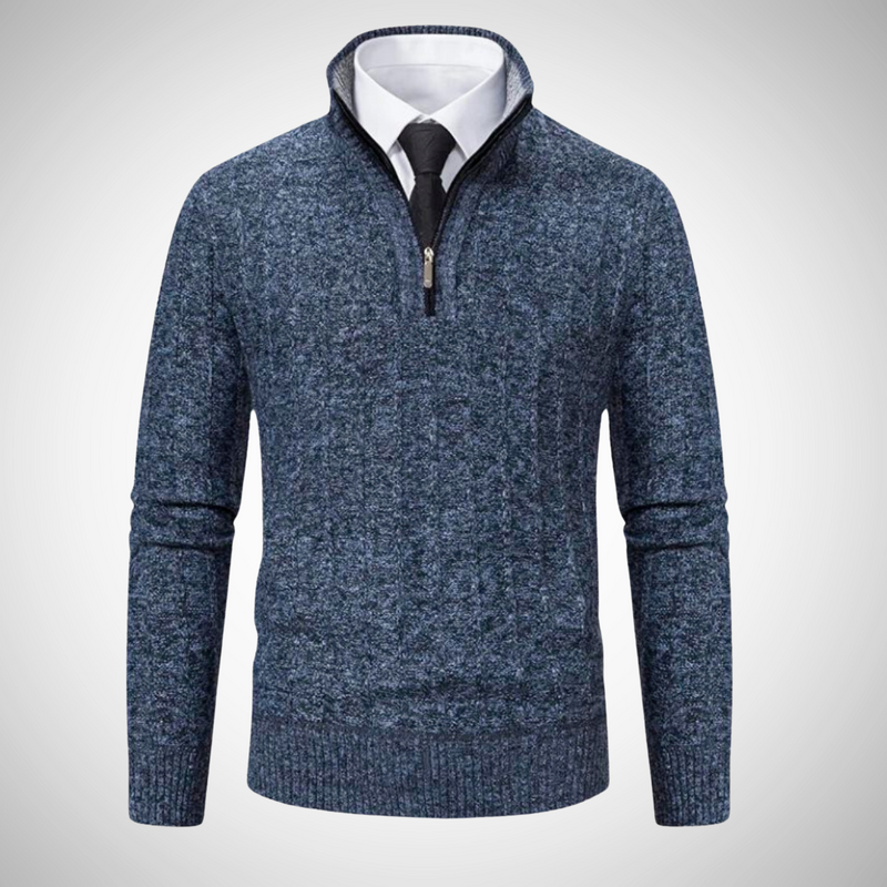 Piolo Rib Knit Quarter Zip Sweater