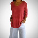 Margaux Knitted V-Neck Top