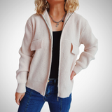 Monica Zippered Cardigan Sweater