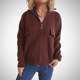 Monica Zippered Cardigan Sweater