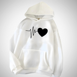 Lyza Heart Print Hoodie