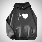 Lyza Heart Print Hoodie