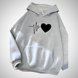 Lyza Heart Print Hoodie