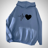 Lyza Heart Print Hoodie