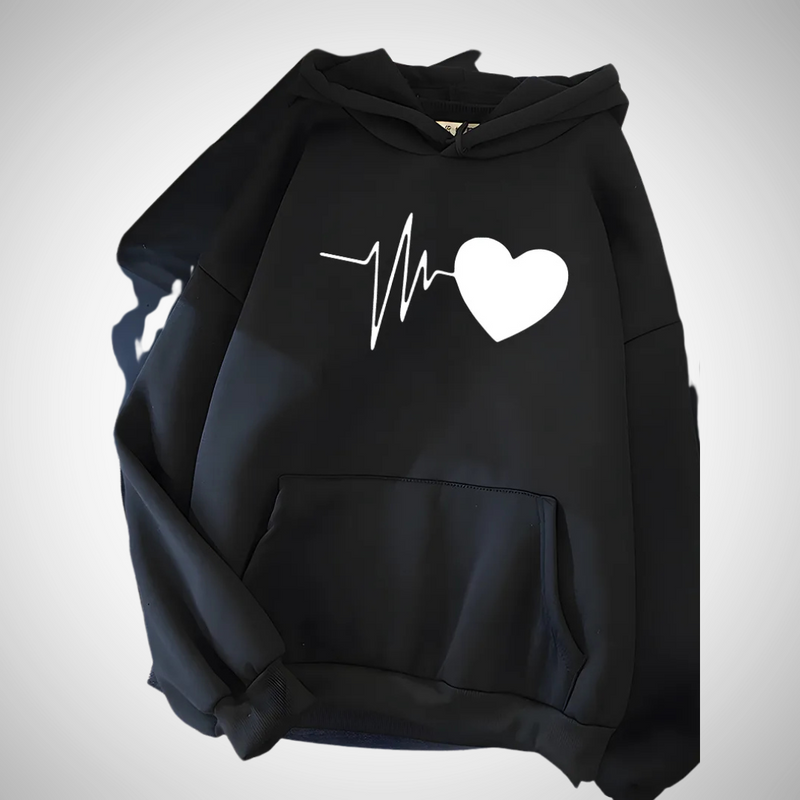 Lyza Heart Print Hoodie