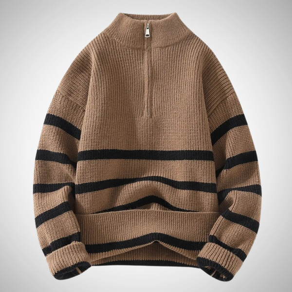 Women's Stylish Knitted Half-Zip Pullover Sweater | Ideal for Autumn/Winter