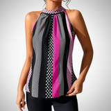 Fabiola Patterned Halter Neck Top