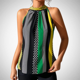 Fabiola Patterned Halter Neck Top