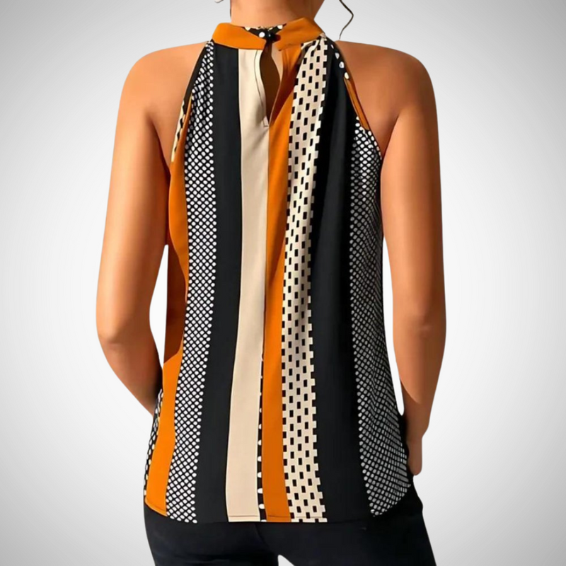 Fabiola Patterned Halter Neck Top