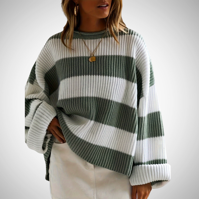 Poppy Striped Crew Neck Pullover