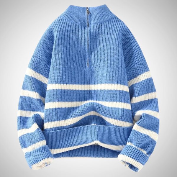 Women's Stylish Knitted Half-Zip Pullover Sweater | Ideal for Autumn/Winter