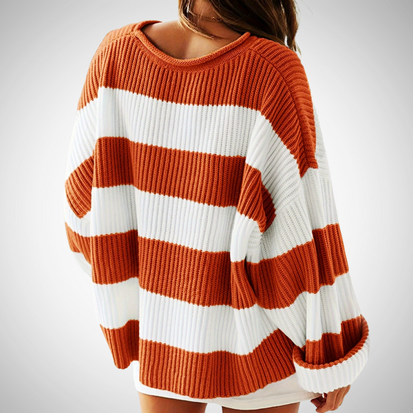 Poppy Striped Crew Neck Pullover