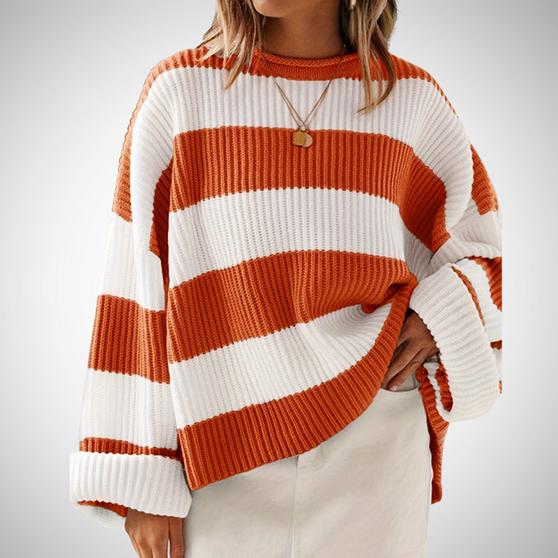 Poppy Striped Crew Neck Pullover